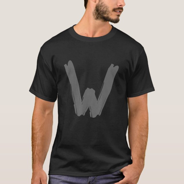 Creative Bold Dark Gray Letter W - Alphabet - Mark T-Shirt (Vorderseite)