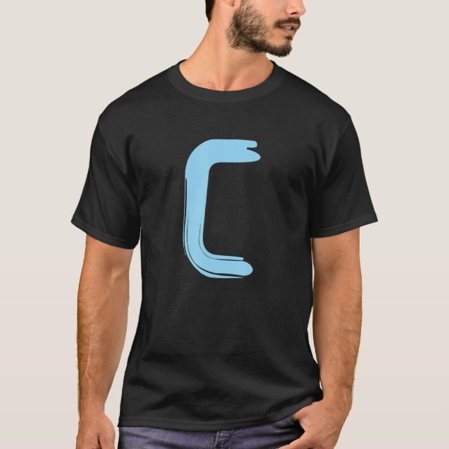 Creative Bold Light Blue Letter C - Design Alphabe T-Shirt (Vorderseite)