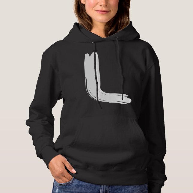 Creative Bold White Letter L   Alphabet  Marker Hoodie (Vorderseite)