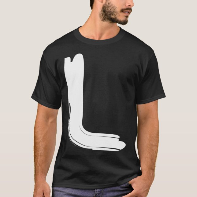Creative Bold White Letter L   Alphabet  Marker T-Shirt (Vorderseite)