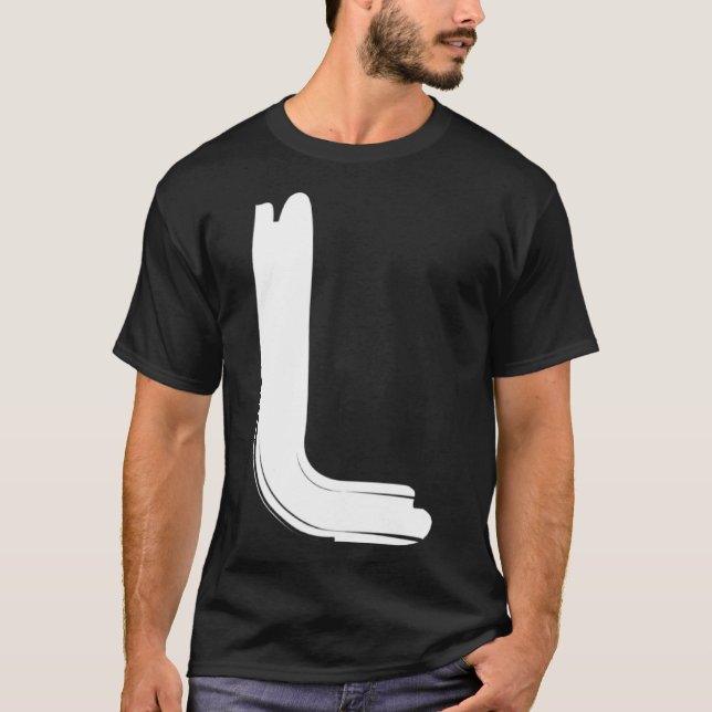 Creative Bold White Letter L Alphabet Marker T-Shirt (Vorderseite)