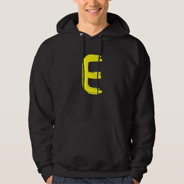 Creative Bold Yellow Letter E - Design Alphabet -  Hoodie (Vorderseite)