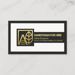 Creative Border Frame Gold Landschaft Handyman Visitenkarte