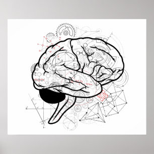 Creative Brain Artwork mit Science Theme Poster