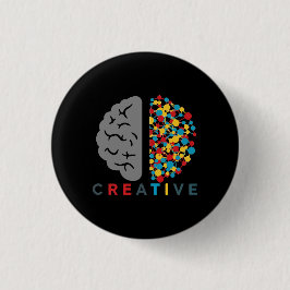 Creative Brain Colorful Thought Network Button