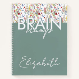 Creative Brain Dump Mindset Organizer Floral sage  Notizbuch