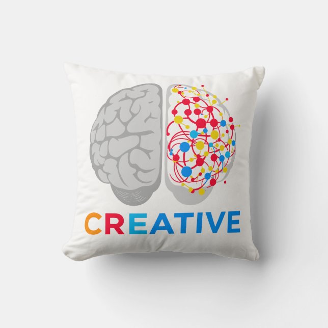 Creative Brain Left Right Hemisphere Kissen (Vorderseite)