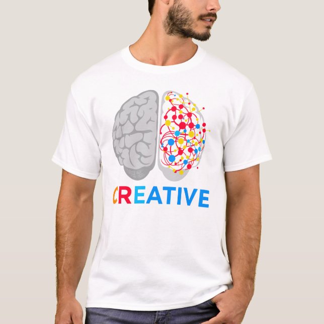 Creative Brain Left Right Hemisphere T-Shirt (Vorderseite)