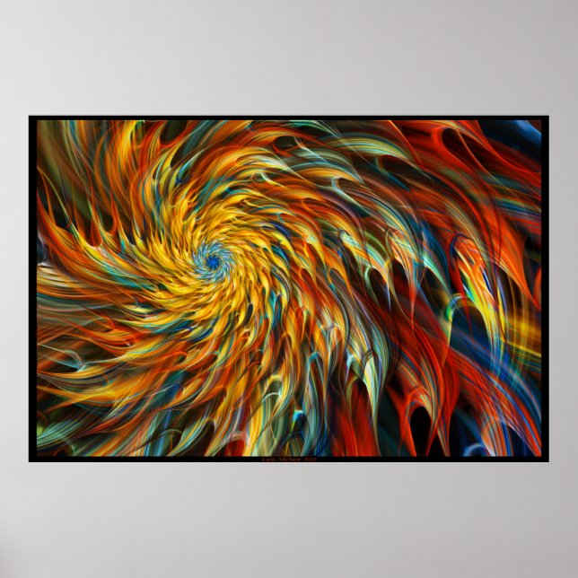 "Creative Burst" - Abstrakte geometrische Fraktal- Poster (Vorne)