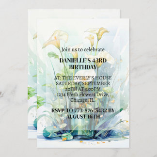 Creative Calla Lily Blume Art Geburtstagsparty Einladung