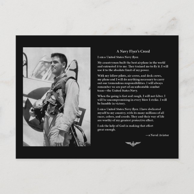 Creative Card des Navy-Flyers Postkarte (Vorderseite)