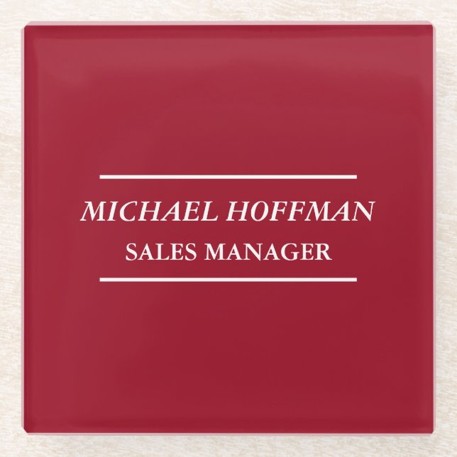 Creative Carmine Red Minimalistisch Classical Ital Glasuntersetzer (Vorderseite)