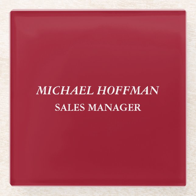 Creative Carmine Red Minimalistisch Classical Ital Glasuntersetzer (Vorderseite)