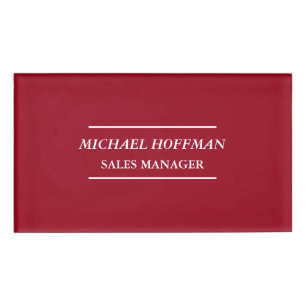 Creative Carmine Red Minimalistisch Classical Ital Namenschild