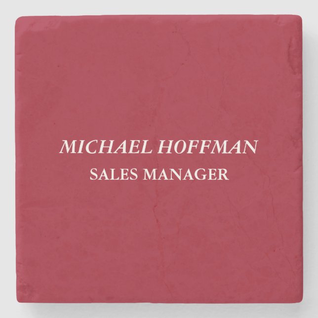 Creative Carmine Red Minimalistisch Classical Ital Steinuntersetzer (Vorderseite)