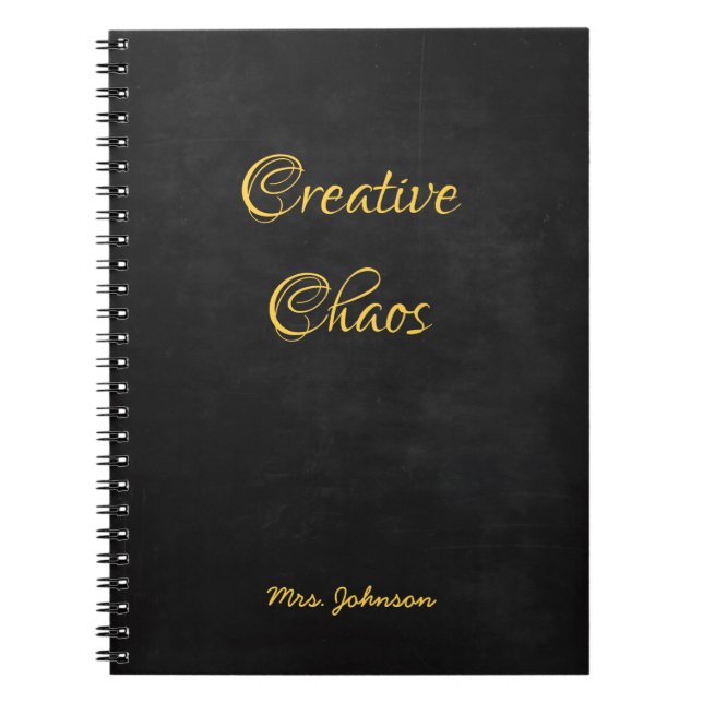 Creative Chaos Black und Gold Notizblock (Vorderseite)