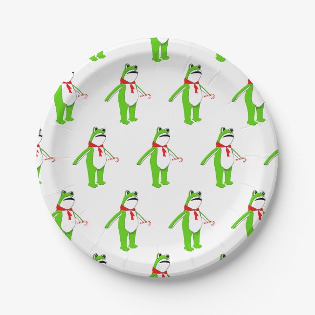 Creative Christmas Holiday Frog Pappteller (Vorderseite)