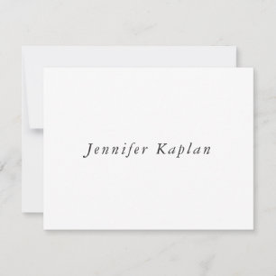 Creative Classic White Minimalistisch Beruflich Mitteilungskarte