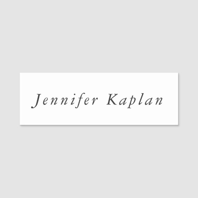 Creative Classic White Minimalistisch Beruflich Namensschild (Vorderseite)