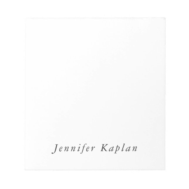 Creative Classic White Minimalistisch Beruflich Notizblock (Vorderseite)
