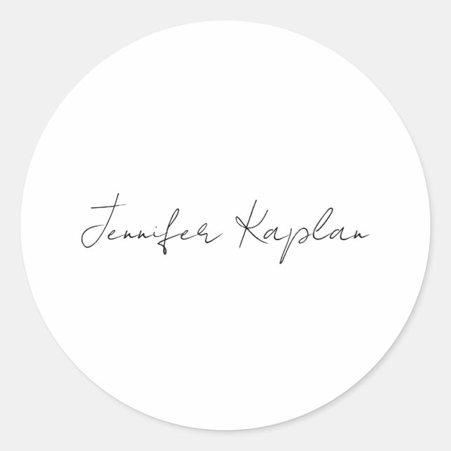 Creative Classic White Minimalistisch Beruflich Runder Aufkleber (Vorderseite)