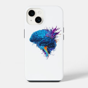 Creative Colorful Splash Brain Design iPhone 14 Hülle
