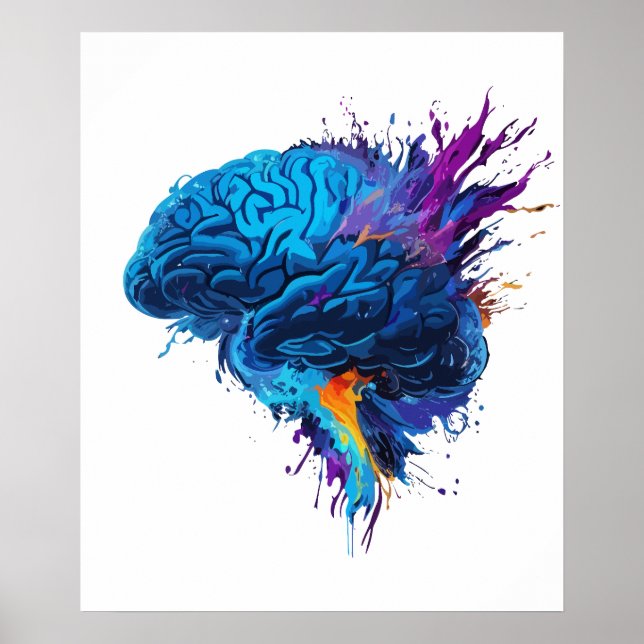 Creative Colorful Splash Brain Design Poster (Vorne)