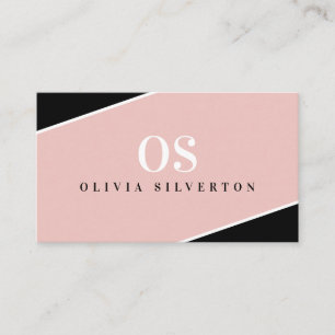CREATIVE CORNERS Classic monogram, schwarz pink we Visitenkarte