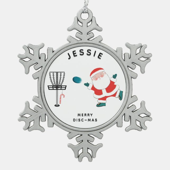 Creative Disk Golf Schneeflocken Zinn-Ornament (Vorderseite)