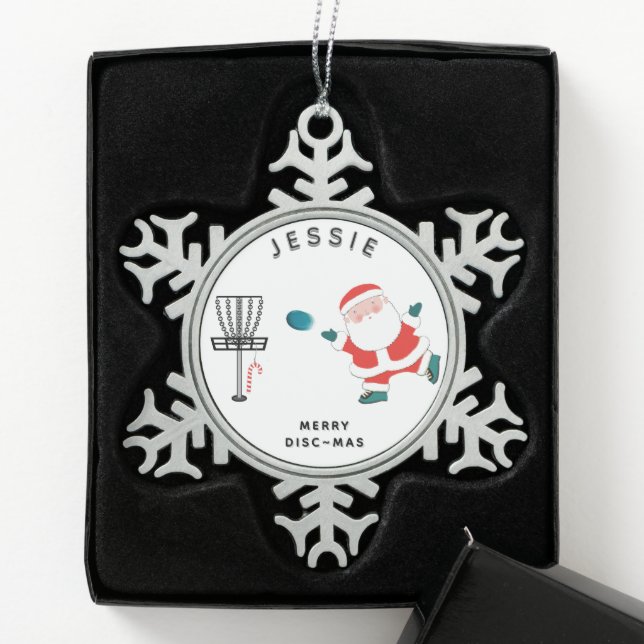 Creative Disk Golf Schneeflocken Zinn-Ornament (Box)