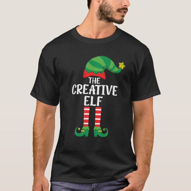Creative Elf Matching Family Group Weihnachts-Part T-Shirt (Vorderseite)