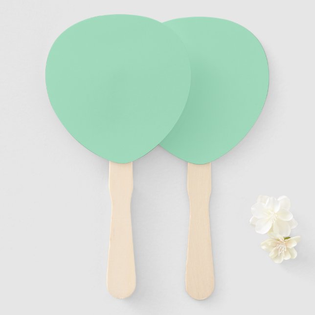 Creative Expression Seafoam Green Paddle Fächer (Vorne und Hinten)
