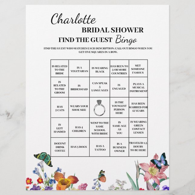 Creative Find The Guest Brautparty Bingo Flyer (Vorne)