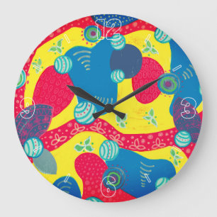 Creative Forms and Shapes Original Abstract Art Große Wanduhr