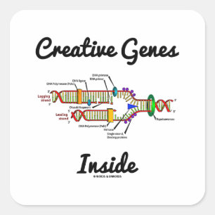 Creative Genes Inside (DNA-Replikation) Quadratischer Aufkleber