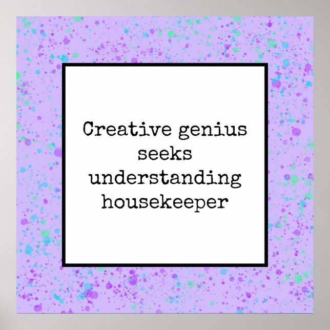 Creative Genius sucht den Housekeeper Po zu verste Poster (Vorne)