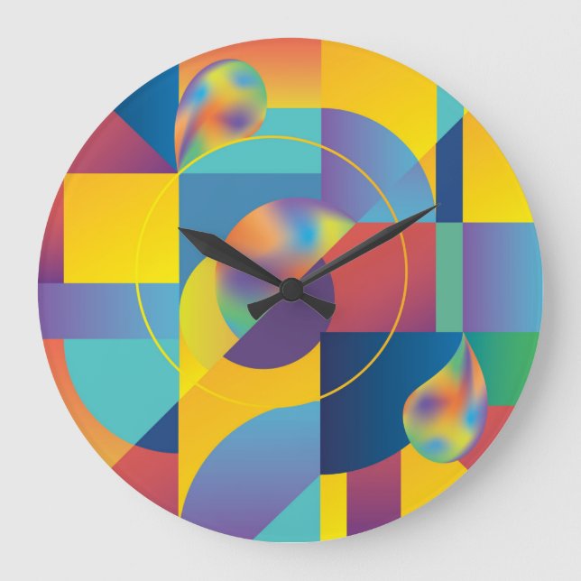Creative Geometric: Abstrakte Vintage Abdeckung. Große Wanduhr (Vorderseite)