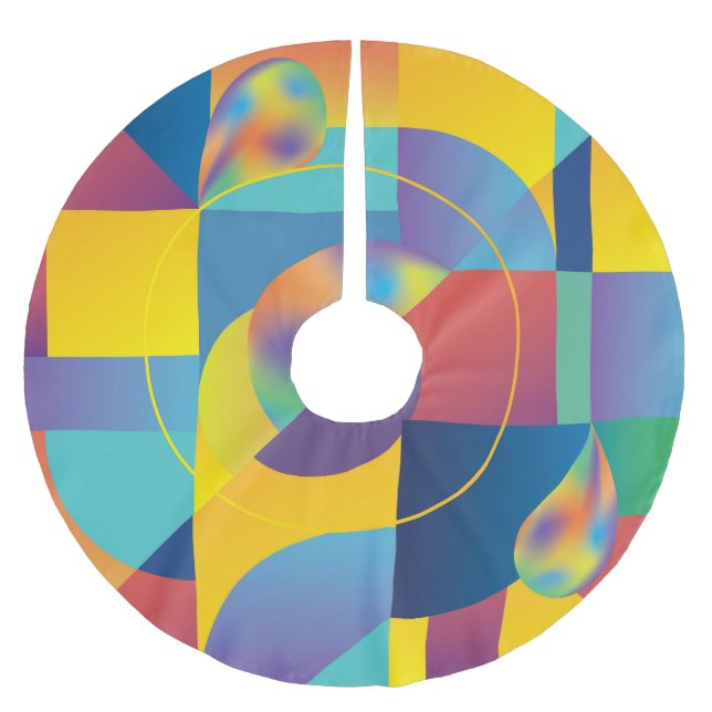 Creative Geometric: Abstrakte Vintage Abdeckung. Polyester Weihnachtsbaumdecke (Vorderseite)