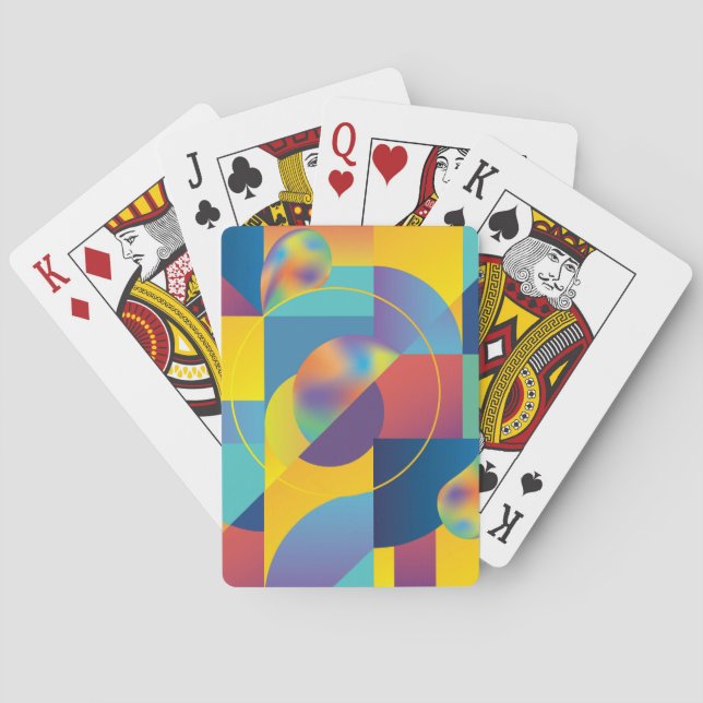 Creative Geometric: Abstrakte Vintage Abdeckung. Spielkarten (Rückseite)