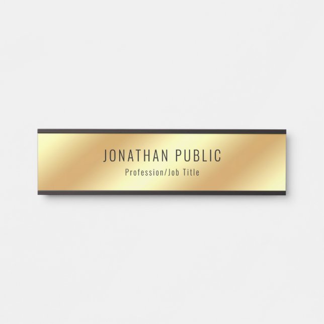 Creative Glamour Gold Look Moderne Vorlage Türschild (Vorderseite )