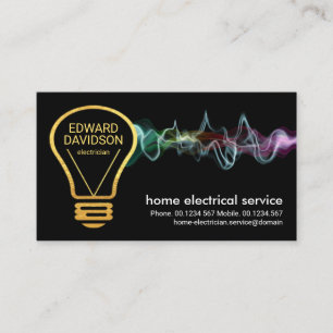 Creative Gold Electrician Bulb Electrical Service Visitenkarte