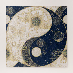 Creative Gold Yin Yang Night Day Mandala Puzzle