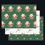 Creative Golf Christmas Geschenkpapier Set<br><div class="desc">Niedliches Golfurlaub-Geschenkstück für Ihren Lieblingsgolfliebhaber mit Mrs. Claus Golfer,  Golf Tee und Weihnachts Pfefferminzbonbons.</div>