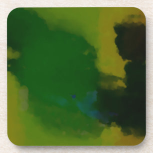 Creative Green Yellow Abstrakt Getränkeuntersetzer