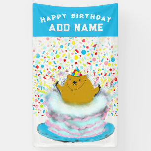 Creative Groundhog Day Birthday Banner