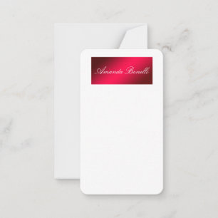Creative Handwriting Elegante Modernes Carmine Rot Mitteilungskarte