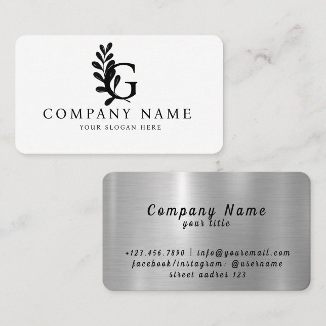 Creative Initial G Letter Vector Luxury Design Art Visitenkarte (Vorne/Hinten)
