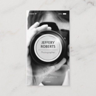 Creative iPhone iOS Style - Moderner Fotograf Visitenkarte