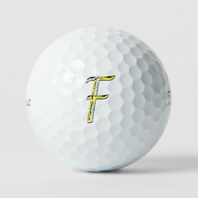 Creative Letter F Initial Monogram Golfball (Vorderseite)