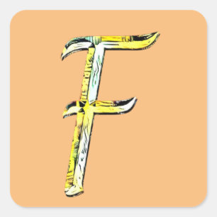 Creative Letter F Initial Monogram Quadratischer Aufkleber